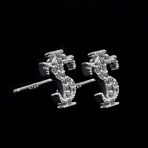 Junmin STK SmallTownKid full diamond earrings earrings jewelry decorations American retro street trend silver pair with box
