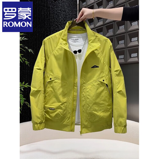 ROMON Workwear Stand Collar Jacket Men's 2025 Spring and Autumn New Fashion Brand Versatile Casual American Jacket Black L Recommended 115-130 Jin Jin equals 0.5 kg