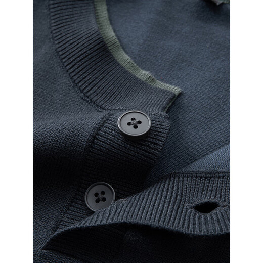 VARWANEO international first-line brand autumn and winter fat Henry collar sweater men's button sweater all-match bottoming shirt plus fat 7552 black XL (120-140) Jin Jin equals 0.5 kg