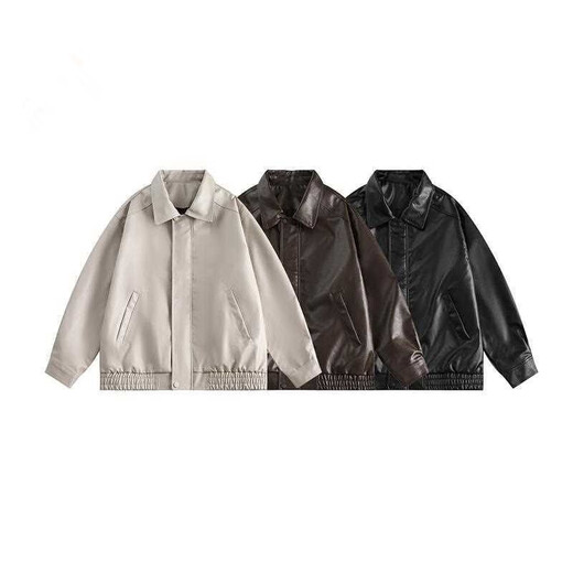 Jatulu new autumn PU leather jacket men's and women's retro motorcycle style tops black spring and autumn _204 M _ 85-115Jin Jin is equal to 0.5 kg