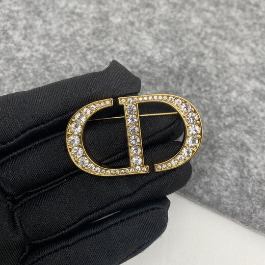 SNQPCD brooch letter brass diamond brooch simple temperament 2025 new fashion corsage sweater style coat suit pin CD diamond brooch