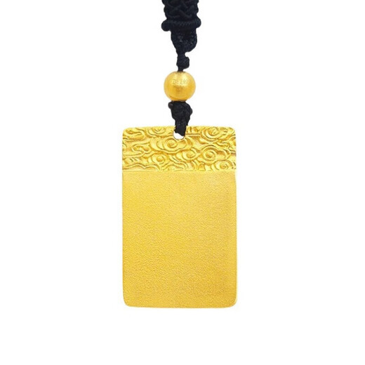 Ningfeng silver-wrapped ancient gold pendant, safe and sound brand solid square gold pendant for men and women, gold jewelry, gold-wrapped silver pendant 15 grams, about 1 gram of gold