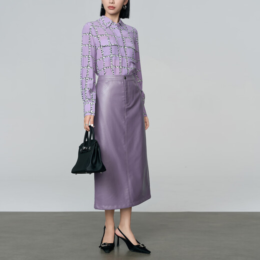 Yanyu purple French petty bourgeoisie shirt for women 2025 new autumn and winter light luxury age-reducing long-sleeved unique plaid top Zihua S