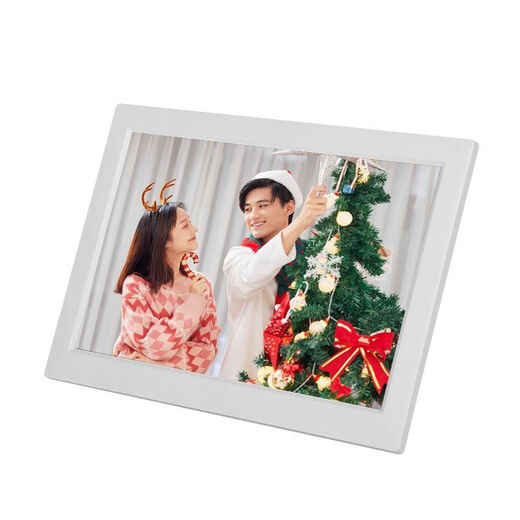 彩视听智能WiFi相框手机app传输云相框数码电子相框高清电子相册播放器 10寸云相框白色（16G内存）