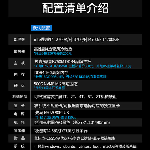 Deep Graphics i7 14700K/RTX5060 Designer Rendering Drawing Clip Black Apple E-Sports Game Graphics Workstation DIY Assembly Desktop Home Business Computer Host Complete Set 12700K/F|16G|MSI 27-inch Special Offer T400-2G Professional Graphics Graphics Card