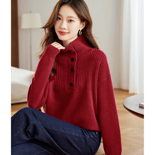 Shexi (Srcr) 440g thickened cashmere high-quality loose woolen sweater for women to wear autumn and winter knitted base sweater