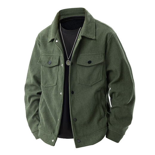 Baleno S&K Series Corduroy Jacket Men's 2025 Autumn New American Retro Casual Lapel Work Jacket Coffee XL Recommended 135-145 Jin Jin equals 0.5 kg