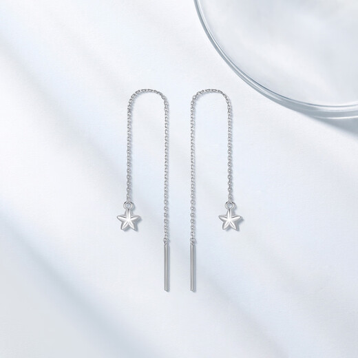 Trendy Acer Platinum Star PT950 platinum ear wire women's earrings as a birthday gift for girlfriend, priced at about 0.8g per pair