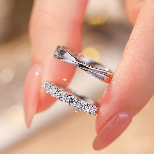 MZMZ platinum couple ring pt950 platinum knot engagement ring Valentine's Day birthday gift for girlfriend and wife local warehouse/next day delivery - light luxury moissanite couple ring