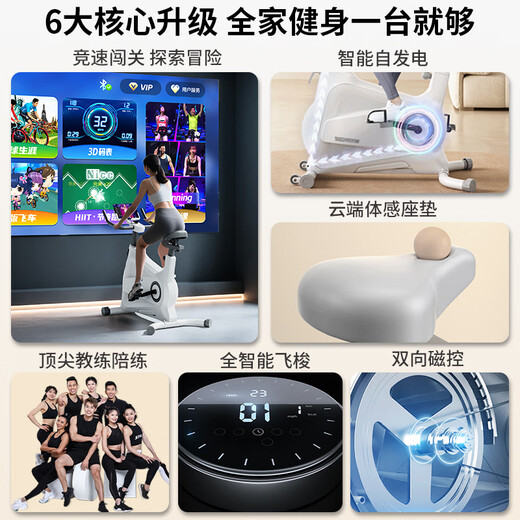 Yingerjian Home Spinning Bike Intelligent Magnetic Control Silent Sports Weight Loss Fitness Equipment Indoor Cycling Fitness Bike Standard Model Physical Resistance + Competition Game