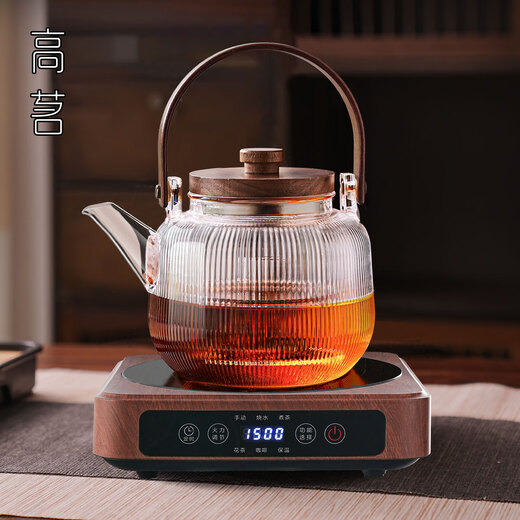 Gaoming 2025 new electric ceramic stove teapot tea set glass boiling water teapot household teacup cup holder with tea tray practical tea set set