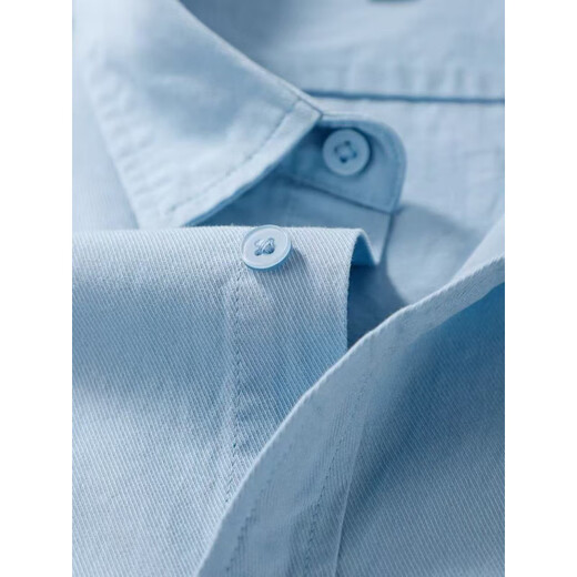 MUJ MUJ pure cotton blouse, loose, covering the flesh, slimming appearance, long sleeves with the same style Uniqlo 244# blue - with pockets 100% high quality cotton XXS