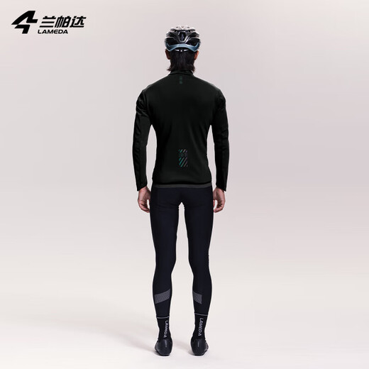 Lampada 0~10 Autumn and Winter Cycling Jersey Men's Road Bike Fleece Windproof Warm Cycling Long Sleeve Jacket Sui Feng Windproof Jacket - Sui Feng Black 2XL (80-90kg)