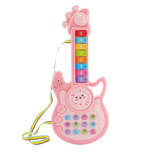 Children's music piano guitar toy multi-function electronic keyboard 1-3 years old 6 infants violin instrument can be played sweet pink bunny style