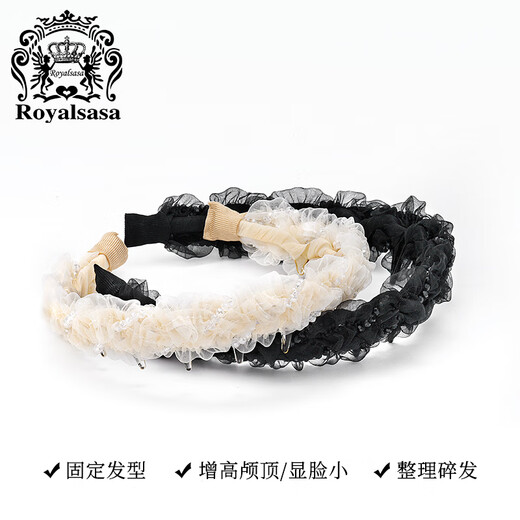 Royal sasa royal salsa silk yarn headband large teeth non-slip high skull fairy headband hairpin fluffy hair volume headwear for women