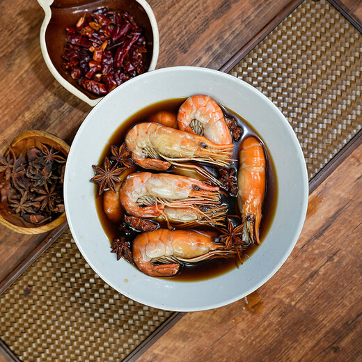 Go to Fresh Kee Cooked Drunken Macrobrachium rosenbergii, Ready-to-Eat Drunken Sweet Shrimp, Non-raw Pickled Frozen Camping Ingredients 13-16 pieces/box 600g