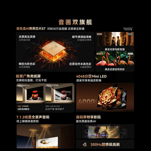 Skyworth TV 100A6F Pro+100-inch fixed hanger delivery and installation integrated 4048 partition mini led LCD flat panel national subsidy 100A6F Ultra