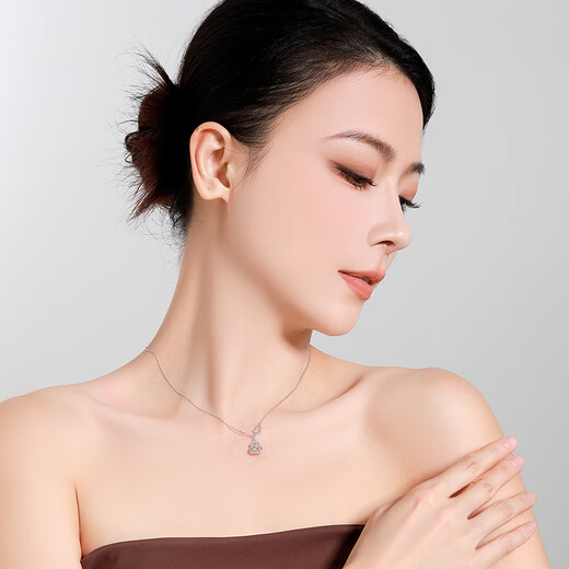 Mengjinyuan Platinum Necklace PT950 Crushed Ice Chain Birthday Gift for Wife