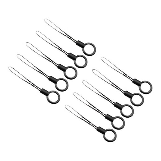 Practical black multifunctional circle small rope head mobile phone lanyard accessories small circle rope thick thick rope hanging chain short rope black three pack