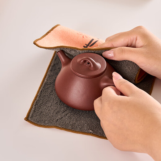 Gold inlaid jade tea towel, thick absorbent tea cloth, kung fu tea set accessories, tea table doily, lucky craftsman tea towel