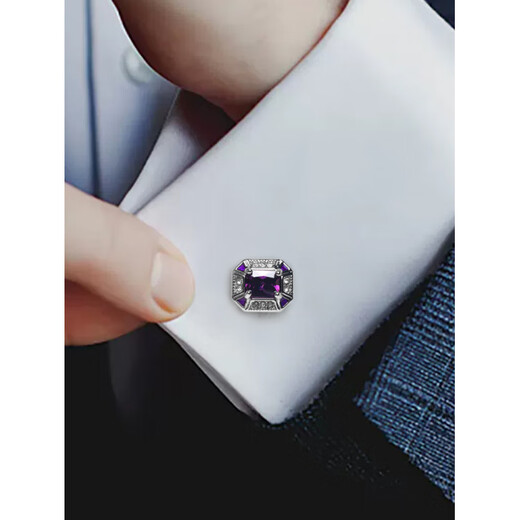 Longdai cufflinks crystal gift box men's French shirt red women's light luxury zircon cufflinks cuff buttons shirt birthday vast starry sky stone copper material gift box