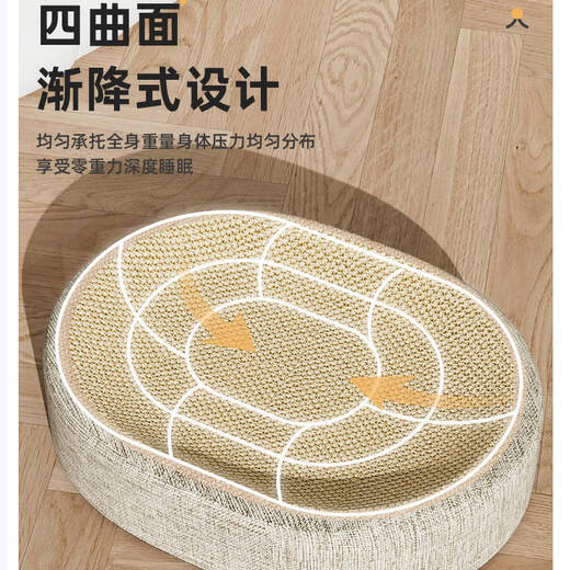 JD Logistics Sisal cat scratching board, all-in-one cat nest, wear-resistant and non-shedding, high-quality sisal blanket oval basin (60*40)