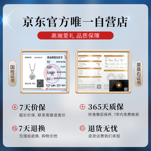 The only (Winy) one carat snowflake 999 sterling silver necklace women's moissanite pendant as a birthday gift for girlfriend and wife jewelry