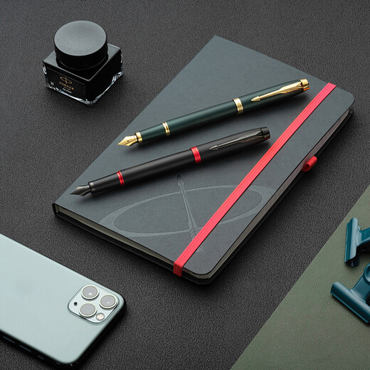 派克（PARKER）钢笔 签字笔 商务办公送礼练字书法男女生日礼品 IM复古绿流金墨水笔+大唐盛世礼盒-私人定制