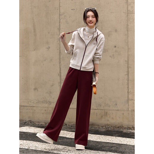 Fanximan apricot red casual sports sweatshirt suit for women 25 years new winter hooded jacket and trousers two-piece set A3173 apricot red M (recommended 100-110Jin Jin equals 0.5 kg)