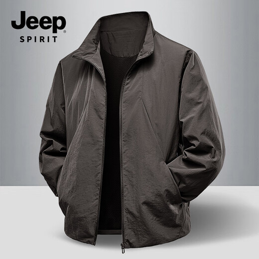 JEEP SPIRIT Light Business Jacket 2025 Autumn New Wear-resistant Casual Versatile Stand Collar Jacket 8988 Black XL