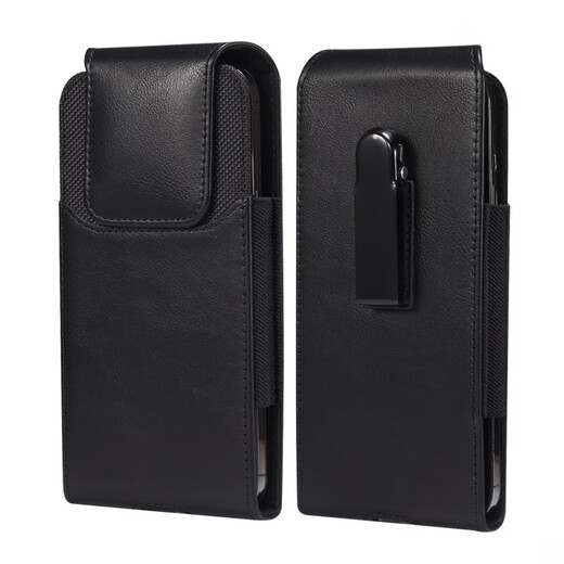Cool clip mobile phone waist bag vertical magnetic buckle hanging waist sports pants wear belt iron clip universal leather case vertical large screen size 7.09-7.2 inches suitable for extra large size