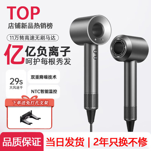 Leifen Ruiyue Hair Dryer Home Silent Negative Ion High-Power Hair Dryer Hair Dryer Home Hair Salon Constant Temperature Hair Care Series Special for Men and Women Hair Styling Deep Space Gray - No Nozzle Billion-level Hydrating Negative Ions Constant Temperature Hair Care Cable 1.7 Meters Gift Box