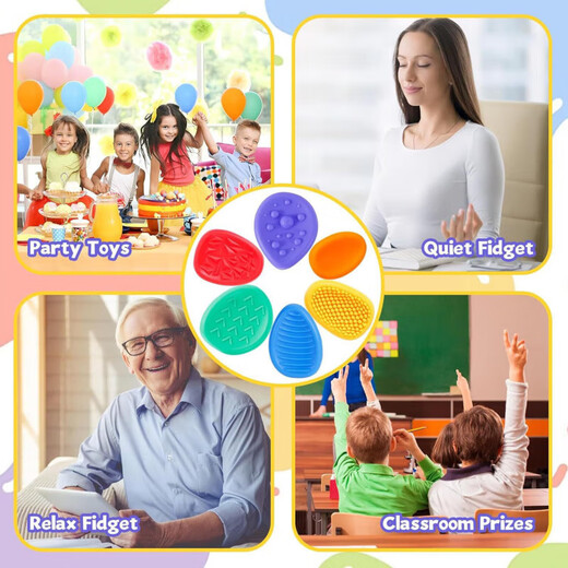 Baby Sensory Stone Children's ADHD Sensory Stone Anxiety Relief Toy Silicone Vengeance and Stress Relief 1-3-6 Years Old Sensory Toy