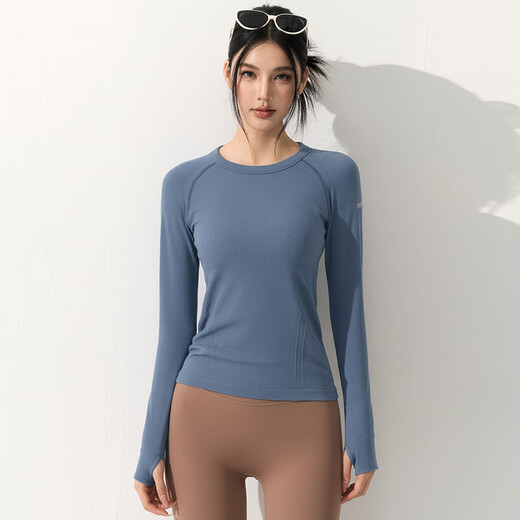 LULULMCCTN yoga short-sleeved T-shirt women's sports running slimming Pilates professional training breathable fitness top ebony purple M