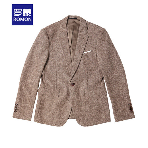 ROMON Peaky Blinders Shave Party Suit Men's Shelby Suit Tweed Groom Wedding Retro Three Pieces Khaki (Suit + Vest + Pants) M 48