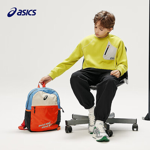 Asics/ASICS children's 25-year loose splicing woven sweatshirt antistatic soft, comfortable, lightweight and warm 4015 fluorescent green 140 cm