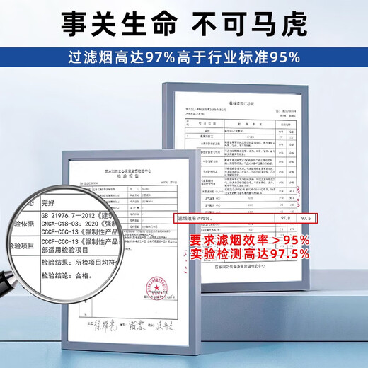 Gas mask, household fire mask, anti-smoke and fire protection 3C certified fire escape filter self-rescue breathing equipment, 1 fire mask