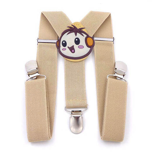 Jingmengyuan children's suspender belt clip pants anti-falling artifact baby boys and girls baby pants suspenders suspenders anti-fall clip Rabbit Beige