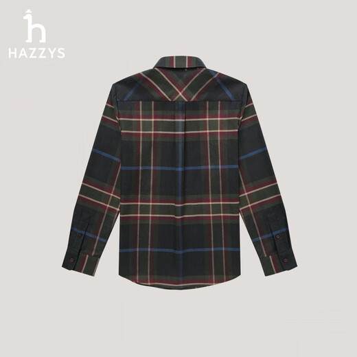 HAZZYS Women's Clothing 2025 Winter New Women's Contrast Color Retro Plaid Long-Sleeved Shirt Women's ASCSK1CDK28 Carbon Gray CG L (165/88A 40)
