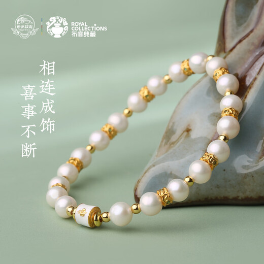 Potala Palace Freshwater Pearl Glazed Bracelet Agarwood Wooden Toy Transfer Bead Bracelet Women's Birthday Gift for Girlfriend