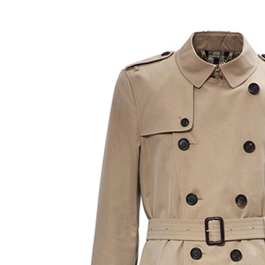 Burberry (BURBERRY) New Year's gift solid color double-breasted mid-length windbreaker men's honey color honey color S M