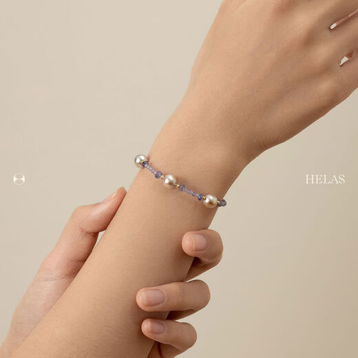 Hera 18K gold highlight Akoya seawater pearl tanzanite gem baroque pearl hand-cut colored gemstone 18 points 5cm tanzanite baroque pearl hand-cut 6-8mm