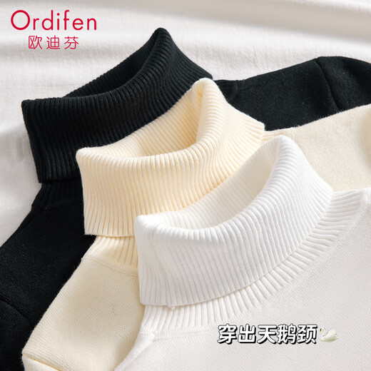 Ordifen turtleneck bottoming shirt women's knitted sweater one-piece velvet inner layer autumn and winter velvet thickened warm top is fashionable and can be worn outside