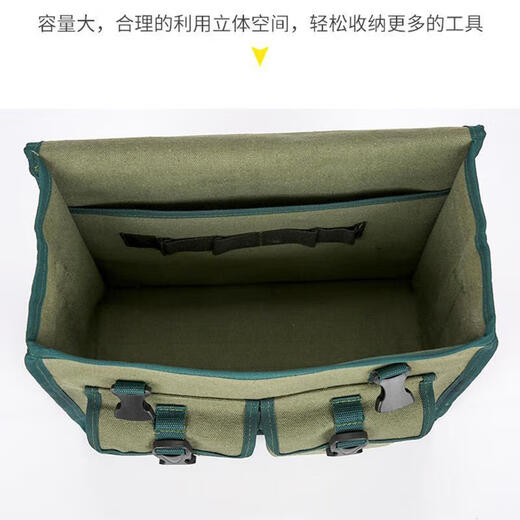 Pick-up cat canvas tool bag, thickened and wear-resistant, maintenance electrician bag, multi-functional storage bag, hardware labor protection construction site large bag, medium bag, non-fading A style double pocket large size length 45 width 14 height 35 for one day use 1
