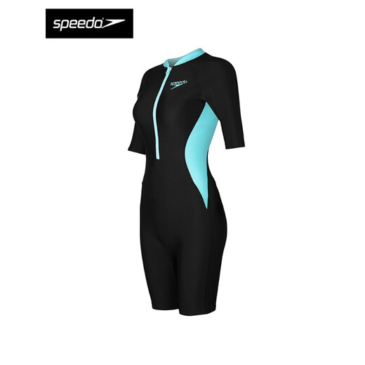 Speedo speedo speedo one-piece boxer swimsuit conservatively covers the belly and looks slimming sun protection water sports fitness surfing swimsuit black sailor blue M (42) (recommended 166-175c72-75kg)