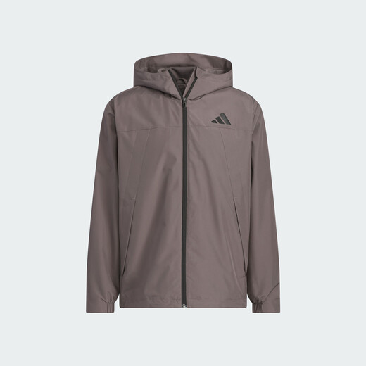 Adidas water-repellent woven hooded jacket for men and women in autumn Adidas official light sports charcoal gray L