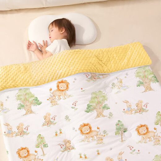 More Rabbit Children's Quilt Silk Quilt Constant Temperature Quilt Autumn and Winter Thickened Kindergarten Nap Bean Blanket 120*150 Baby Quilt Mulberry Silk丨Panda Story Autumn and Winter Thickened Recommended 0-15 120*150cm丨Dual-core Constant Temperature丨10A Antibacterial