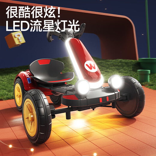 Maiduo bear kart children's electric car adults can ride four-wheel drift car remote control baby men and women racing charging car Vibrant red remote control-dual drive-extra large battery 12V4.5A