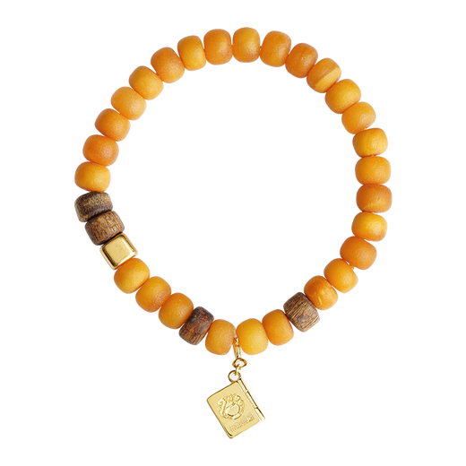 Potala Palace Beeswax Agarwood Bracelet Single Circle Beads for Men and Women 925 Silver Wooden Transfer Bead Bracelet as a Birthday Gift for Girlfriend