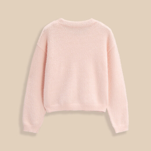 IEF/Aiyifu 2025 autumn and winter new style French sweet and gentle style design commuting versatile woolen top pink one size